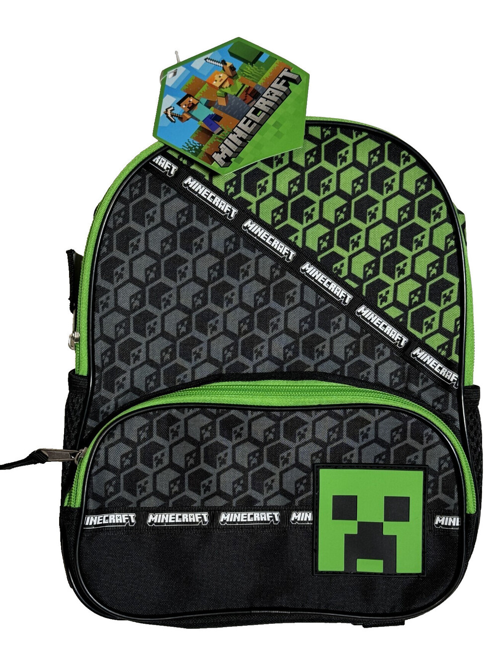 Minecraft All Over Creeper Print Kids 11" Mini Backpack with Straps NWT